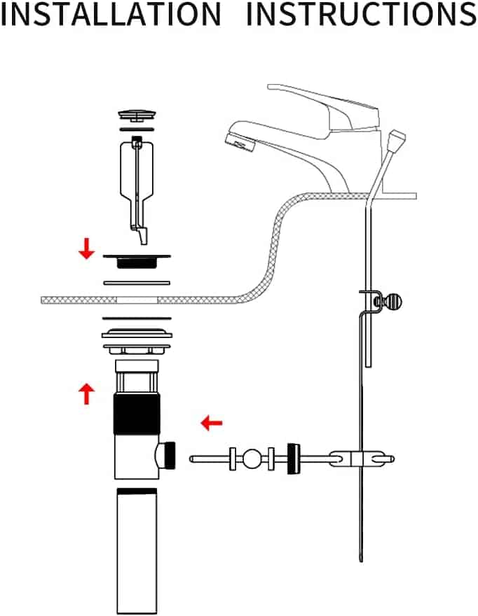 Sink Pop-Up Drain Stopper Assembly with Lift Rod - Image 4