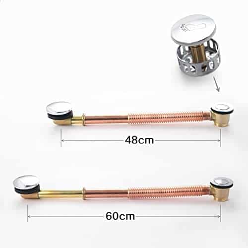 Rotary Bathtub Water Device Sewer Pipe Bathtub Drain with Overflow - Image 4